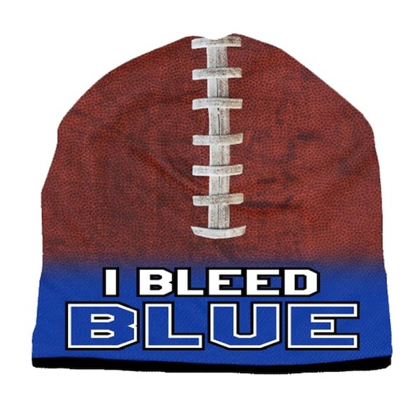 American Mills Beanie I Bleed Style Sublimated Football Royal Blue Design 1122702528 - main